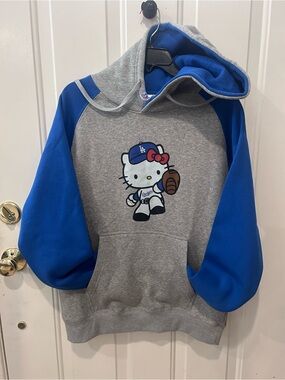 Hello Kitty Los Angeles Dodgers Blue & Gray Pullover Hoodie